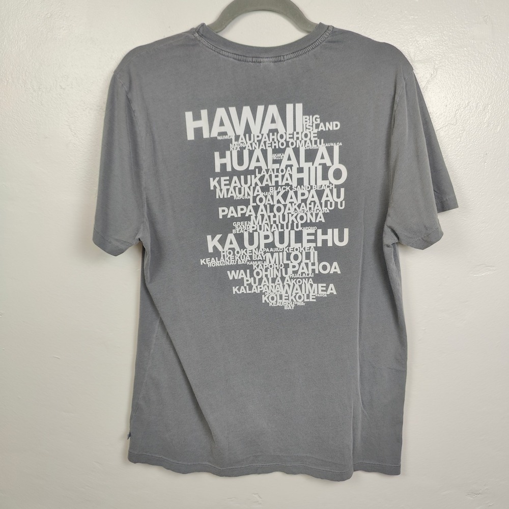 James Perse T-Shirt Mens 2 Medium Grey Hawaii Graphic Crew Neck Combed Cotton - Picture 5 of 10